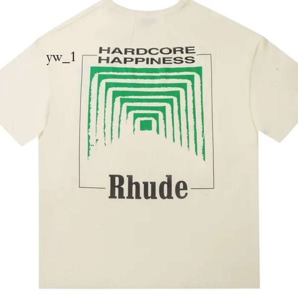 Rhude Shirts Diseñadores Camisetas para el verano Camiseta para hombre Tendencia de la moda Marca Polos Camisa para mujer Camisetas Ropa Manga corta Grande Tallas grandes 100% algodón Tees 2942