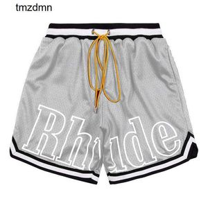 Rhude Short Designer Shorts Designer T-shirt Rhude Mens Capsule Summer Beach Pants Mesh Mateh Breathable Short Rhude Sweat Loose Fitness Basketball court 533