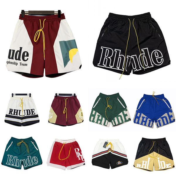 Rhude Shorts Diseñador para hombres Short Short Loose Women más corto Anacario de natación parejas de flores Sportswear Man S Casual Beach Rhudes Pantalones de chándal