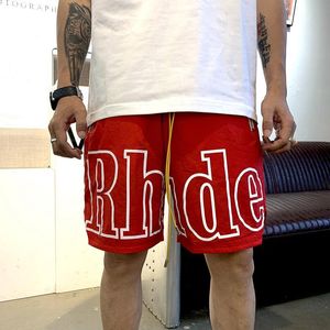 Rhude Shorts Designers Heren Basketball Korte broek 2021 Luxurys Summer Beach Palm Letter Mesh Street Fashion Sweatpants KHSE42VH