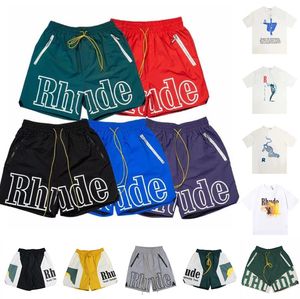 Rhude Shorts Ontwerpers Heren Basketbal Korte Broek Shirt S Zomer Strand Brief Mesh Street Fashion Joggingbroek