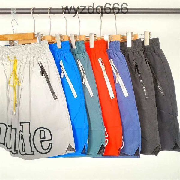 RHUDE Shorts Fog High Street Hipster DrawString 3M Alphabet Reflective Hip Hop Beach Five Point Basketball Pants Men de S4QC # 4F9S GFV6