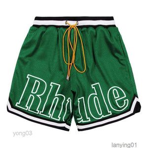 Rhude Shorts Hommes Swim Designer Mens Summer Beach Pants Mesh Material Respirant Loose Fitness Basketball