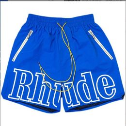 RHUDE Shorts Hommes Femmes Haute Qualité Nylon Blanc Lettre Imprimer RH Logo Shorts Pill Zipper Poches Culottes