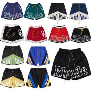 Rhude shorts herenontwerper mannen haikyuu kleding vrouw buiten joggen casual dames fitness mesh ademende strand pant sporten spelen basketbal