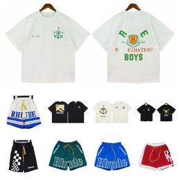 rhude shorts t-shirt designer homme court homme 24ss séchage rapide col rond manches courtes haute qualité Europe Amérique hommes femmes taille S-XL T-shirts SS Rhude hommes polo