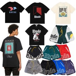 Rhude Shorts T Shirt Mens Designer Tshirt Men Camas