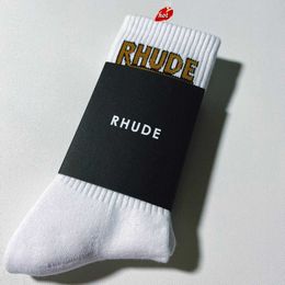 Rhude Sock Men Designer Socks Women Hoge kwaliteit Pure katoenen comfort Deodorisatie Absorbeert zweet