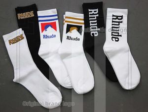 Chaussettes de rhude mâle chaussettes de concepteur de luxe de haute qualité de coton pur confort de la marque représentative de déodorisation absorber la sueur