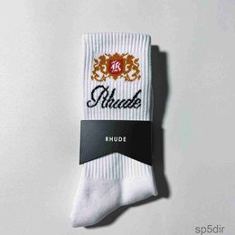 Chaussettes de rhude chaussettes calcitines femme concepteur luxe de haute qualité coton pur confort marque représentative déodorisation absorber la sueur