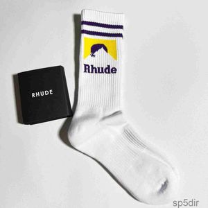 Chaussettes de rhude chaussettes calcitines femme concepteur luxe de haute qualité coton pur confort marque représentative déodorisation absorber la sueur