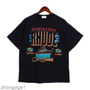 Rhude T-shirt Europe America Mens T-shirt Rhude Designer Brand Vêtements Round Nou High Quality Sleeve Us Size S-xxl