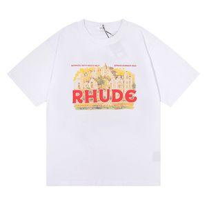 Rhude t shirt mens créateur t-shirt rhude chemises décontractées mangeées manches courtes top top vend des hommes de luxe hip hop mode de mode légère