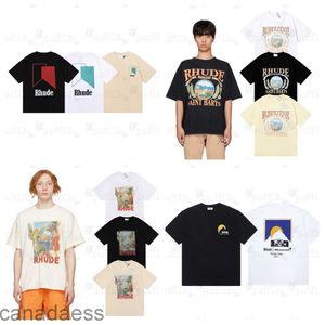 Rhude T-shirt Mens Designer T-shirt Summer Designer T-shirt Hommes T-shirts Tops Lettre de luxe Imprimer Chemise Hommes Femmes Vêtements à manches courtes S-XL