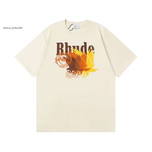 Camiseta rhude diseñador de verano para hombres tamisetas tops camisa estampada para hombres ropa de manga corta s-xl camisetas de moda marcas