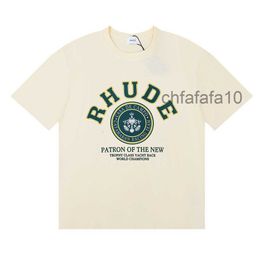 Rhude T-shirt Verão Designer Camiseta Homens Camisetas Tops Luxo Carta Imprimir Mens Mulheres Roupas de Manga Curta S-XXL XRFJ 7FXF 7FXF