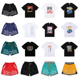 Rhude Camiseta Diseñadora de verano Tamisa Men Tiradores Tops Camiseta de impresión de lujo para hombres Ropa para mujeres de manga corta S-XL Fashions Marcas Asia Tamaño S-XL 01