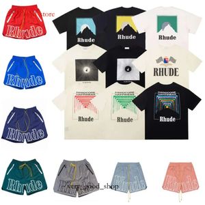T-shirt Rhude Summer Designer T-shirt Men T-shirts Tops Luxury Lettre imprimé Shirt Mens Femmes Vêtements à manches courtes S-xl Tshirts Fashions Brands Asia Taille S-XL 7828