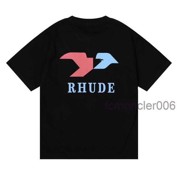 Rhude camiseta Diseñador de verano camiseta hombres camisas tops letra de lujo estampado para hombre ropa de mujer de manga corta S-xl IDFS