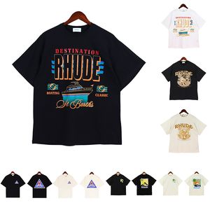 RHUDE T-shirts Mens pour femmes de haute qualité t-shirts Summer High Street Casual Short Shirts Hip Hop Shirts Man