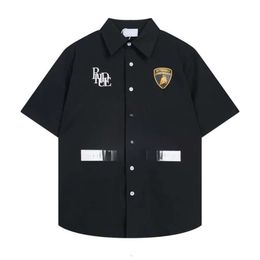 RHUDE TSHIRTS 24SSS Classic Rhude Shirt Summer Tissu Heavy Couple Fashion Designer Brand Polos Shirts Tshirt For Mens New Style High Quality Rhude Polo 3278