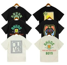 Rhudes Mens t Shirt Designer pour Hommes Femmes Chemises Mode T-shirt avec Lettres Casual Été À Manches Courtes T-shirts Femme Vêtements