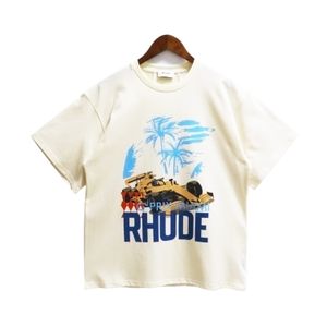 Rhudes Heren T-shirt Hoge Kwaliteit Tess Designer Casual Mode Korte Mouw Europa Amerika Mannen Vrouwen Ronde Hals T-shirts 24ss 499