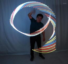 Rhythmic Gymnastics Ribbon Kleurrijk Luminous Gym Ribbons Dance RGB Glow Led POI voor Belly Hand Props Party Decoration6234984