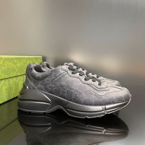 Rhyton casual schoenen aas Italiaanse echte lederen vrouwen mannen sneakers bijen mond tijger 01