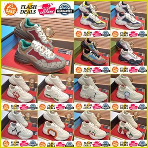 Zapatos de diseñador Rhyton Zapatillas de deporte multicolores Hombres Mujeres Entrenadores Tenis vintage 1977 Bee Canvas Plataforma de lujo Chaussures clásicos Fresa Ratón Boca Zapato 36-45