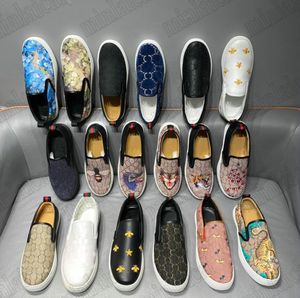 Con caja Zapatilla de deporte ACE para hombre Dublin Bengal Tiger Serpiente negra Slip-on Bee Star Bordado Angry Cat Wolf Zapatillas de deporte Zapatos casuales Cuero a rayas Monogramas Blooms Mocasines