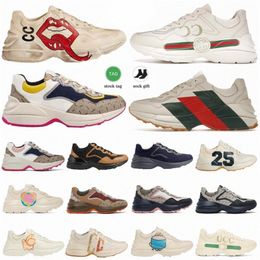 Rhyton Veelkleurige casual schoenen Groen Rood Vintage Logo Beige Ebbenhout Mond Rhyton mannen vrouwen sneakers buitenshuis Y47Z #