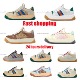 Zapatillas de diseño Rhyton zapatillas de pan zapatillas multicolor para hombres entrenadores vintage chaussures damas zapatos de cuero casual zapatillas de zapatillas de zapatillas 36-45