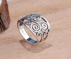 RI102768 NIEUW ONTWERP Antieke sterling sieraden 925 Gesoxideerd Sterling Silver Leaf Antieke ring Sieraden Cheap Whole4887743