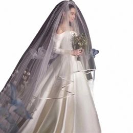 Ribb Edge Wedding Veils Tulle lg Bridal Veil Two Lay Bridal Veil lg Bridal Party Veils Acles de mariage T5E5 #