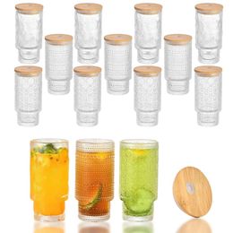 Geribbeld glaswerk 11oz Vintage drinkglazen stapelbare Highball origami stijl glazen beker romantische water drinkbekers drank sapbier cocktail 914