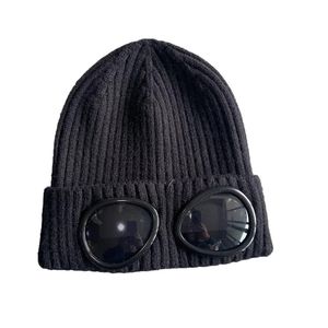 Chapeau tricoté côtelé Couple chapeau de velours de laine bonnets noirs pour femmes lunettes d'hiver chapeau topstoney bonnet à lentilles côtelées chapeaux tricotés Hip Hop