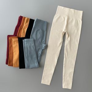 Pantalon de Yoga côtelé taille haute, Leggings de Sport pour femmes, Fitness, sans couture, contrôle du ventre, collants d'entraînement de course