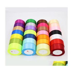 Lint 36 kleur 25 mm 25 mm 25yard/roll handwerk polyester zijden satijnen linten boog home party decoraties diy kerstcadeaus wrap 986 v2 dhs19