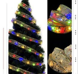 Ruban Guirlande Lumineuse Noël LED Guirlande Décorations Arbre De Noël DIY Dentelle Arc Étanche pour Vacances Anniversaire Intérieur Extérieur Flash Lumineux Décor Accessoires 65ft