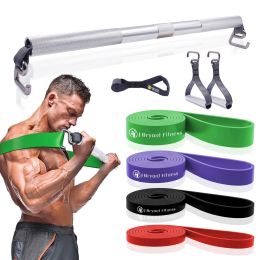 Ribbon Portable Resistance Band Exercice Bar Set for Home Gym Strength Force Training Squats Squats Pilates Pilates Fiess Equipment