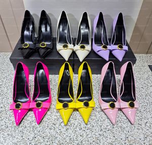Ruban Pumos sandale concepteur La talons hauts femmes en cuir de veau sandales à pointe de mariage chaussures habillées de qualité supérieure