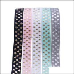 Lint naaien stof gereedschap baby kinderen zwangerschap 5/8 "gouden folie polka sterren vijand ster vouwen over elastiek voor haarbanden kledingdoek toegango