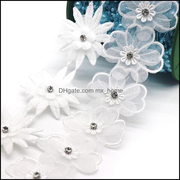 Herramientas de tela de costura de cinta Niños para bebés Maternidad H706 5cm Pearl Flower Organza Trimen Trimming de tejido Bordado Bordado Patchw de bricolaje