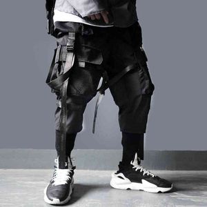 Rubans Multi Poches Pantalon Cargo Harajuku Pantalon de survêtement décontracté Streetwear Techwear Pantalon Joggers Cyberpunk Vêtements pour hommes H1223