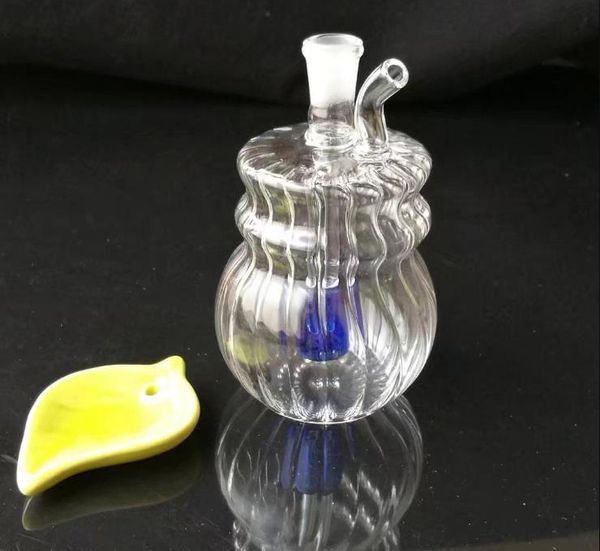 Accessoires de bongs en verre de verre de crochet d'eau transparent de nervures, Pipe colorée fumant des tuyaux en verre incurvés tuyaux de brûleur à mazout conduites d'eau Dab Rig