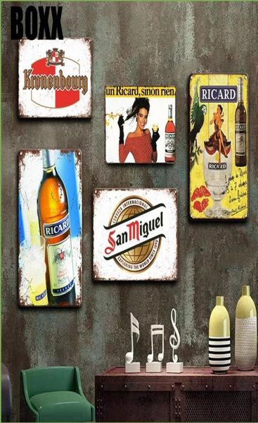 Ricard bière métal étain signe Vintage Havana Club affiche signes en métal Antique irlandais Pub Bar cafétéria cuisine Art mur décor à la maison 8716679