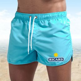 Ricards Shorts de couleur unie à la mode à imprimé à la mode pour la piscine de plage respirante d'été Party Wear confortable 240416