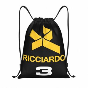 Ricciardo Número 3 Mochila con cordón Mochila deportiva Bolsa de gimnasio para mujeres Hombres Deportes Car Racing Shop Sackpack 98qx #
