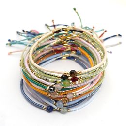 Bracelet de perles de riz Bracelets tissés à la main Bracelet de perles de couleur bohème Accessoires de bijoux de mode d'amitié